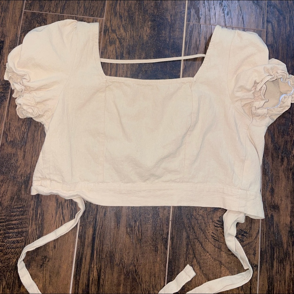 Nude open back top